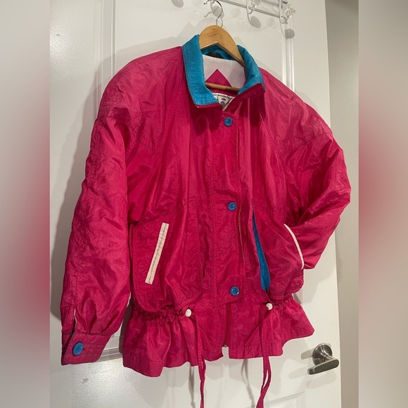 Vintage Utex Neon Pink and Blue Spring Lightweight Retro Jacket Size Large - Picture 3 of 13